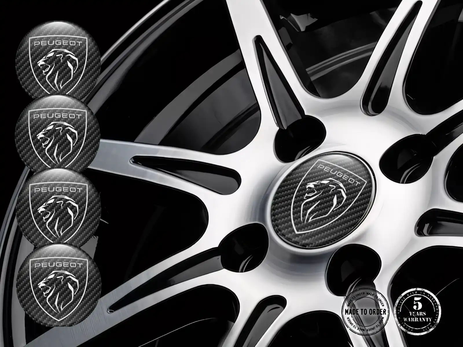 Peugeot Domed Emblem Logo High-Quality Rim Stickers